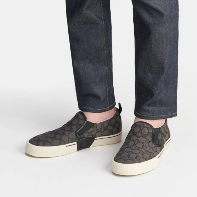 Giày Coach Skate Slip On 'Charcoal And Black' CA909 - Ảnh 2