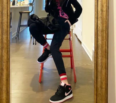 Giày Nike Air Jordan 1 Mid 'Black Digital Pink' (GS) 555112-066 - Ảnh 10
